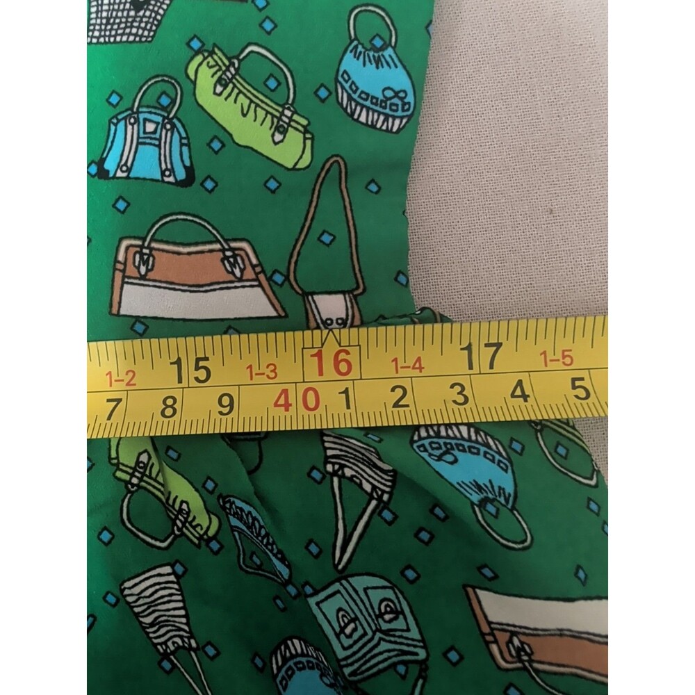 Tulip B Fit Flare Mini Dress XL Green Pockets Novelty Print NWT Summer Retro - Picture 11 of 13